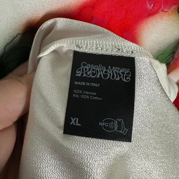 Casella Meyer Men's Long Sleeve White Shirt Red Design Size XL - Picture 6 of 10